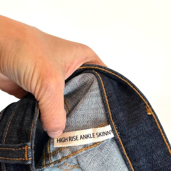 Rag & Bone Women's 25 High Rise Ankle Skinny Jeans Mad RVR Side Stripe Dark Wash - Picture 5 of 6